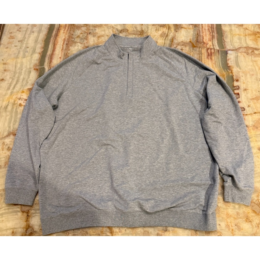 Holderness & Bourne Mens Dry Luxe Performance Pullover Grey Tailored Fit 2XL